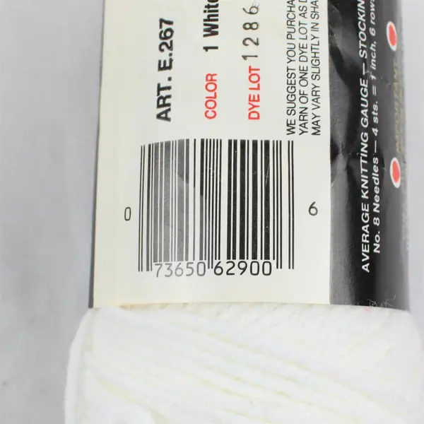 Lot of 3 Skeins of Red Heart Classic White Yarn, Coats & Clark, New 