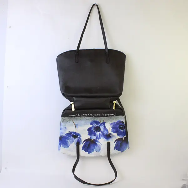 Psalm 119:11 Bible Cover Wedge XL Blue Floral Black Padded Zipper