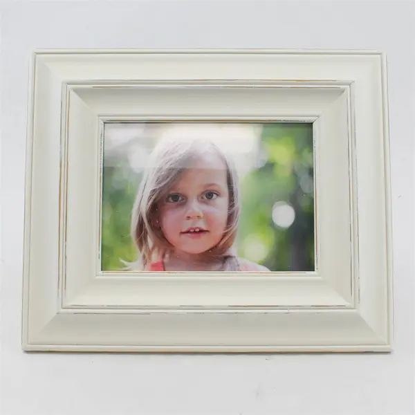 Pier 1 Imports White Distressed Wooden Picture Frame 5x7" Farmhouse Shabby, 2011