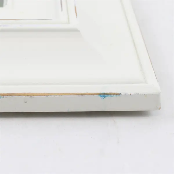 Pier 1 Imports White Distressed Wooden Picture Frame 5x7" Farmhouse Shabby, 2011