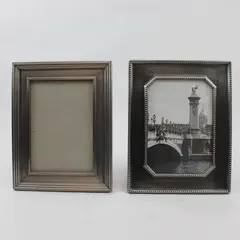 Lot of 2 Decorative Photo Frames Silver Toned 5" x 7"