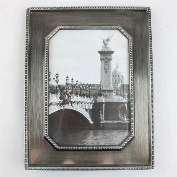 Lot of 2 Decorative Photo Frames Silver Toned 5" x 7"