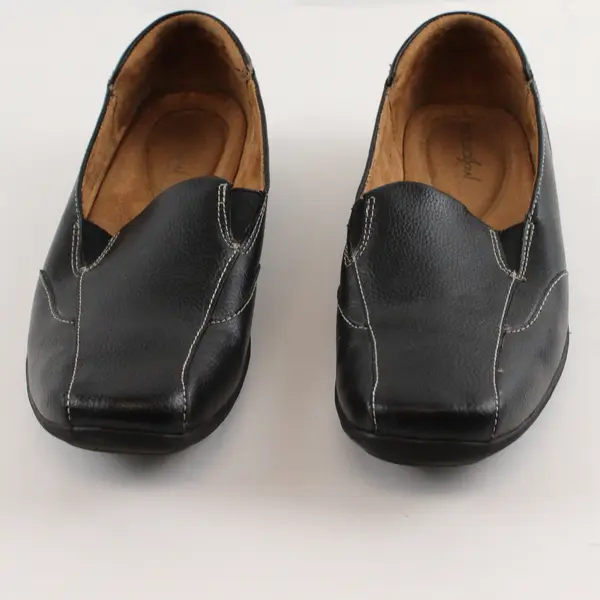 NaturalSoal By Naturalizer Black Leather Slip On Loafer Flats Women's Size 8.5M