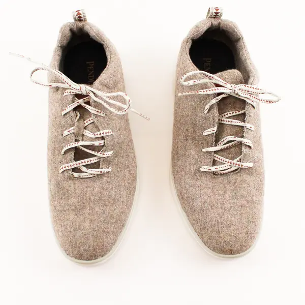Pendleton Vibram Beige/Gray Wool Low-Top Lace-Up Sneaker Shoes Men's Size 10