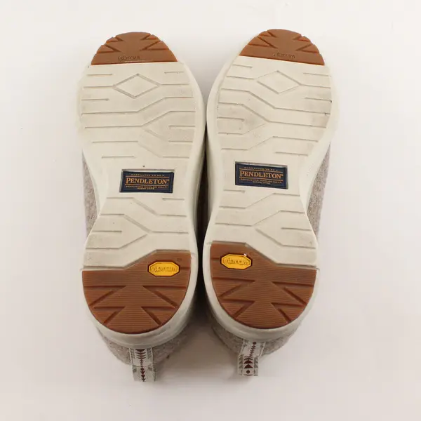 Pendleton Vibram Beige/Gray Wool Low-Top Lace-Up Sneaker Shoes Men's Size 10