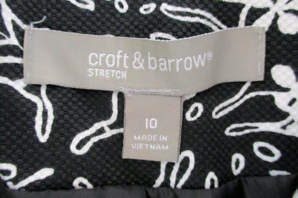 Women's Black and White Floral Textured Croft & Barrow Career Blazer Size 10