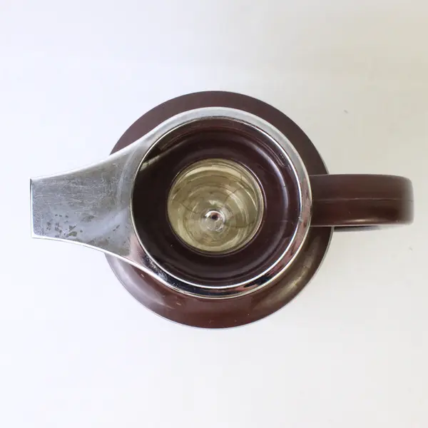 Dia Diamond Vacuum Flask Carafe Brown & Silver Striped Insulated Used