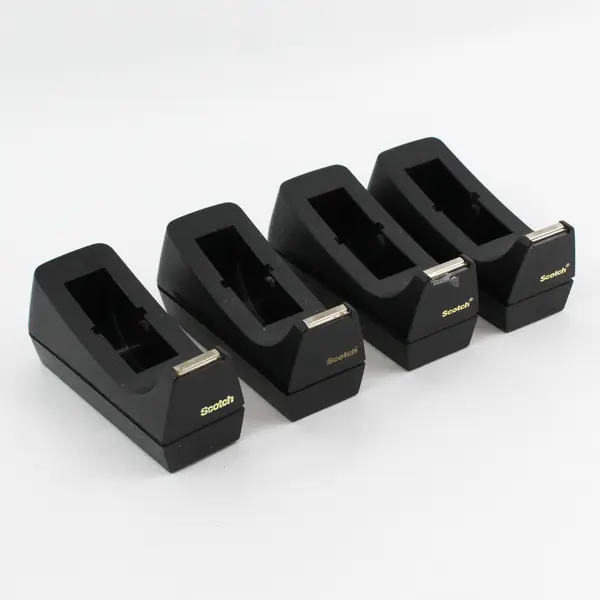 Lot of 4 Scotch Black Desktop Tape Dispensers Model C-38 Missing Tape Core Good