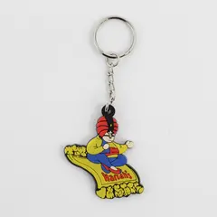 Vintage Rubber Harrah’s Casino Genie on Magic Flying Carpet Standard Keychain 