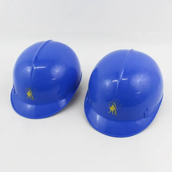 Lot Of 2 "Morton Salt Girl" Yellow Logo On Blue Plastic Kids Hard Hat/Bump Cap