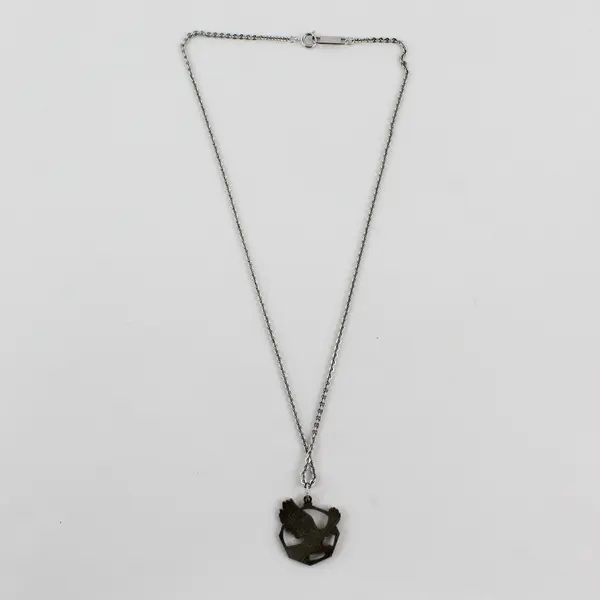Vintage Flying Eagle Silver Pendant Artisan Necklace With 9.5" Cable Chain