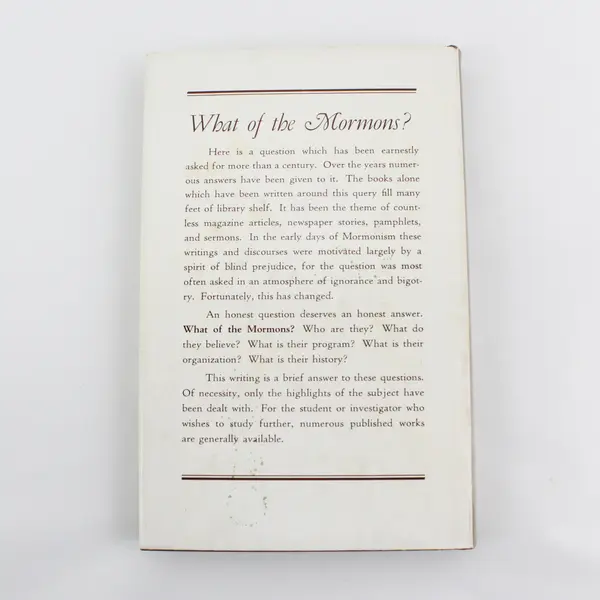 Vintage What Of The Mormons? Gordon B Hinckley 5th Edition Revised 1954 HC DJ