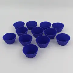Set of 12 Cobalt Blue Silicone Muffin Cups