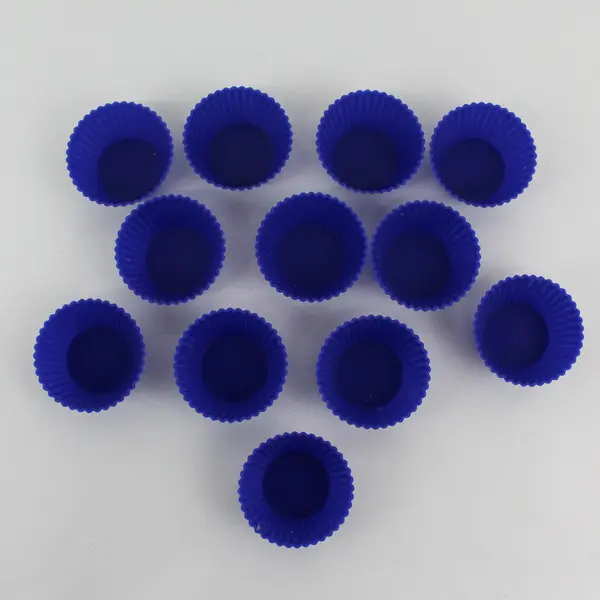 Set of 12 Cobalt Blue Silicone Muffin Cups