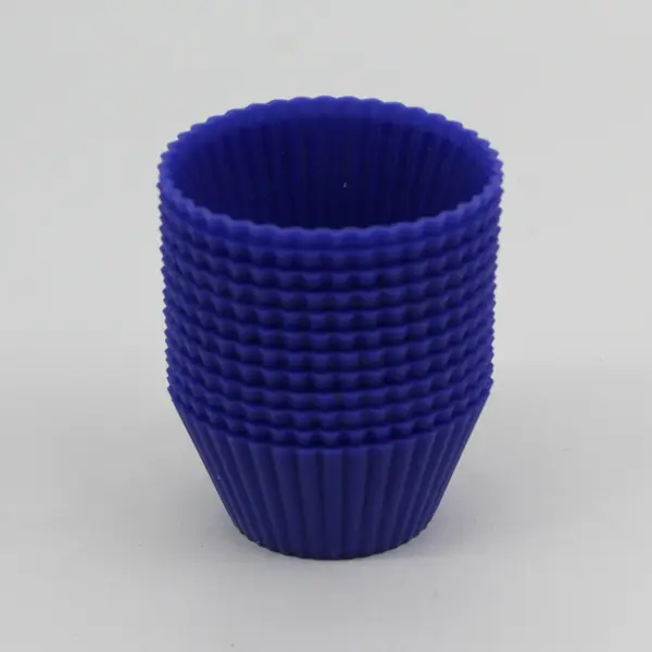 Set of 12 Cobalt Blue Silicone Muffin Cups