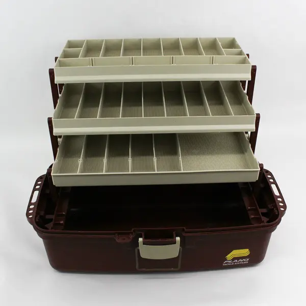 Plano Model 6134 Three Tier Tackle Box Brown And Beige