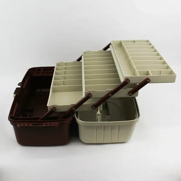 Plano Model 6134 Three Tier Tackle Box Brown And Beige