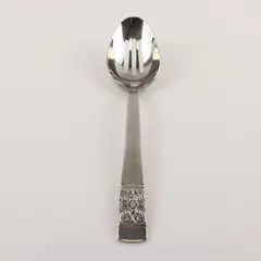 Reed and Barton 18/10 Stainless Slotted Spoon in the Pattern Harvest Bouquet