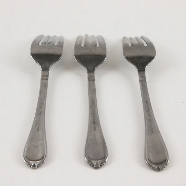 Three Stainless Salad Forks by International  in the Pattern Nouveau