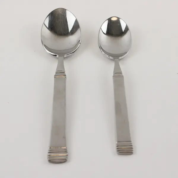Two 18/10 Stainless Nicole Mirror Spoons from Pfaltzgraff Made in China