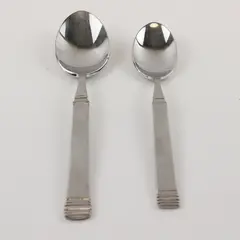 Two 18/10 Stainless Nicole Mirror Spoons from Pfaltzgraff Made in China