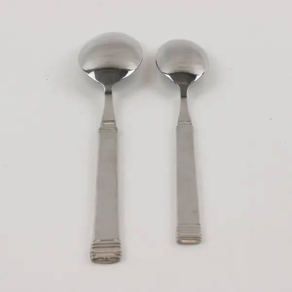Two 18/10 Stainless Nicole Mirror Spoons from Pfaltzgraff Made in China