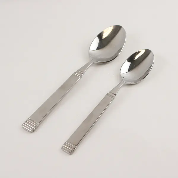 Two 18/10 Stainless Nicole Mirror Spoons from Pfaltzgraff Made in China