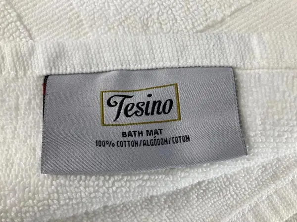Tesino White Terry Cloth Bath Mat 100% Cotton Hotel Luxury Absorbent 23"x21.75"