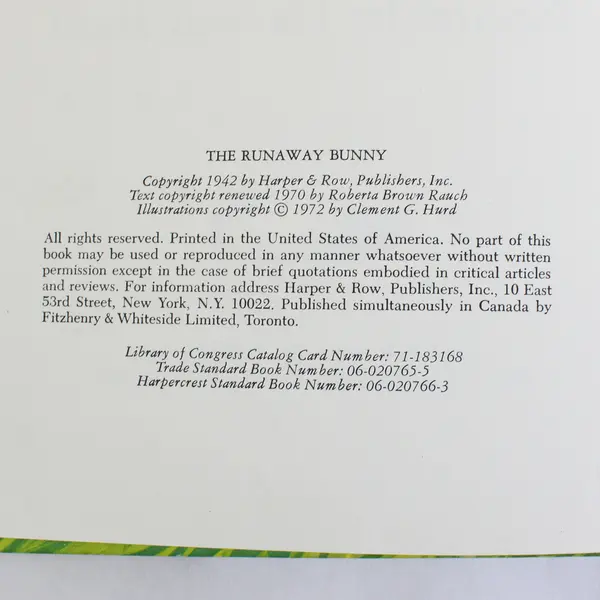 Vintage The Runaway Bunny by Margaret Wise Brown 1972 Hardcover
