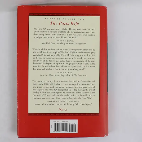The Paris Wife by Paula McLain 2011 Hardcover Dust Jacket 1st Edition