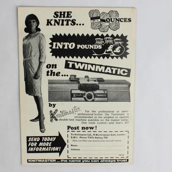 Vintage Modern Knitting Magazine Machine Knitting April 1969 Easter Knits