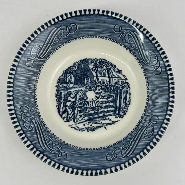 Set of 3 Royal China Currier & Ives The Old Farm Gate Fruit Bowls