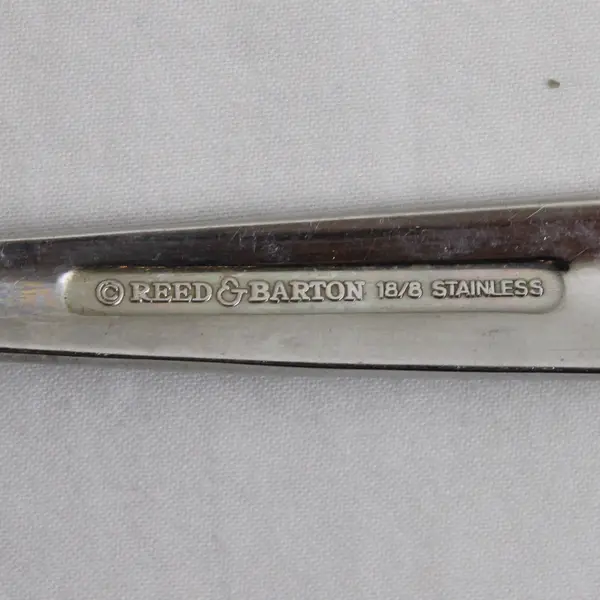 A Set of 4 Reed & Barton 18/8 Stainless Durham-Matte Oval Soup Spoons 7 Inches