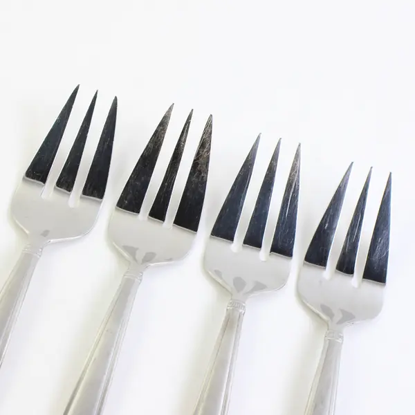 A Lot of 4 Reed & Barton 18/8 Stainless Durham-Matte Cold Meat Forks 9 Inches