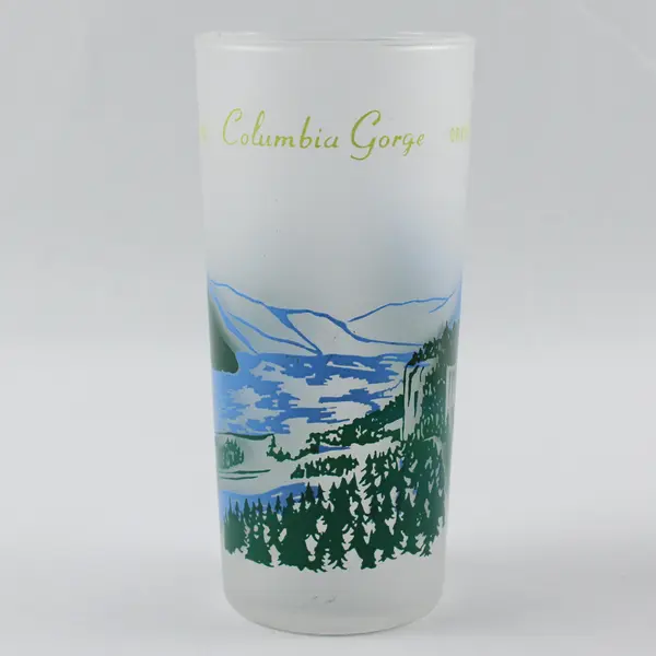 Lot of 3 Travel Souvenir and Commemorative Frosted Glass Tumblers