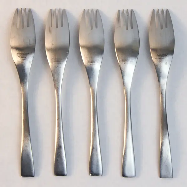 Lot Of 5 Cambridge Silver Strata (Stainless) Pattern Flatware Salad Forks 7.25"