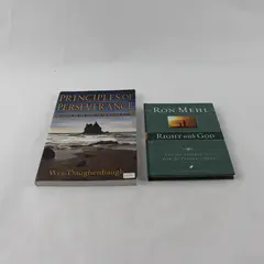 Lot of 2 Books: Right With God (Signed) Ron Mehl & Principles of Perseverance