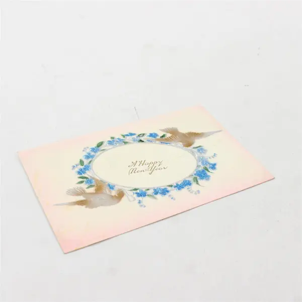 Vintage 1909 A Happy New Year Doves Forget Me Not Flowers Embossed Postcard