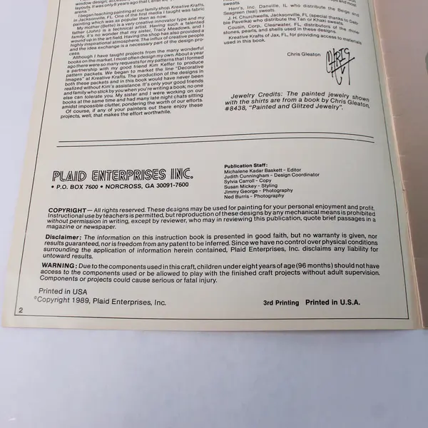 1989 Shirt Style Magazine by Chris Gleaton - 11 Fabric Painting Designs