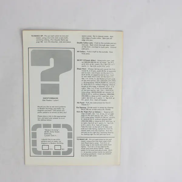 Vintage Modern Knitting Magazine Machine Knitting March 1971