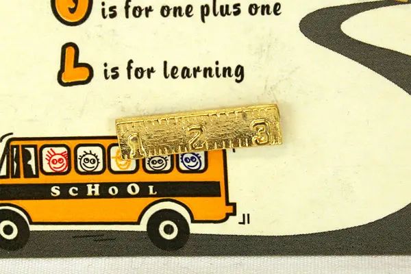 Roman Inc. School Days 5 Pin Set - New Gold Tone Pins on Display Card