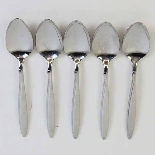 Lot of 5 Oneida Delmar-Taper Teaspoons Stainless Steel Glossy Finish