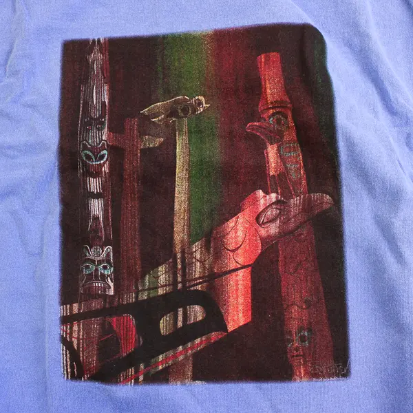Vtg Comfort Colors Adult XL Lilac Totem Pole Graphic Short Sleeve T-Shirt - New