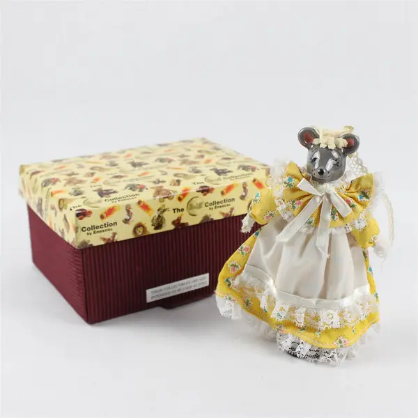 Vintage 1983 Just Ducky Dressed China Mouse Collectible Figurine in Box