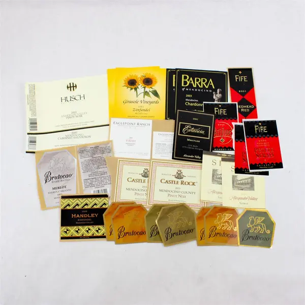 Lot Of 25 Mendocino California Fine Wine Labels 2000-2003 Unused