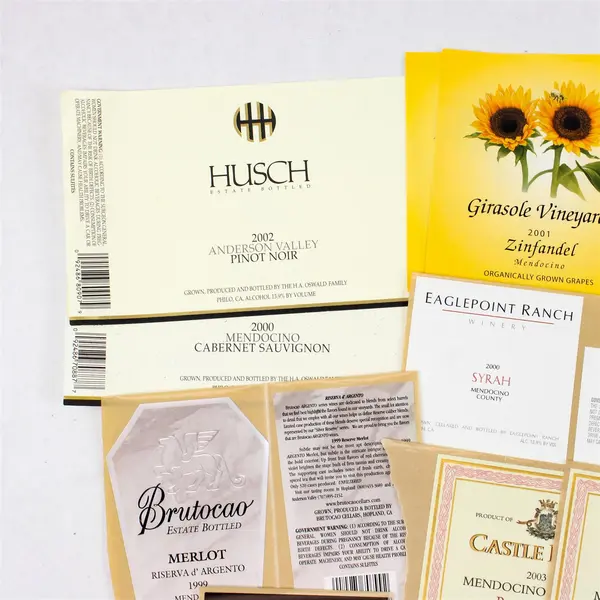 Lot Of 25 Mendocino California Fine Wine Labels 2000-2003 Unused