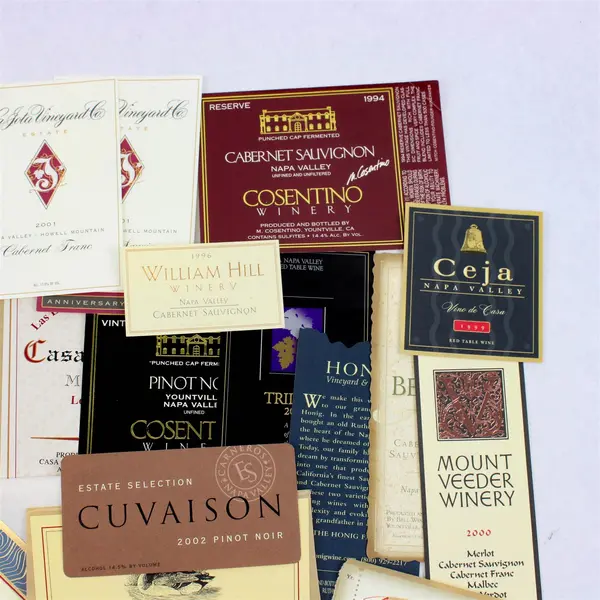 Lot Of 37 Napa Valley California Fine Wine Labels 1994-2003 Unused