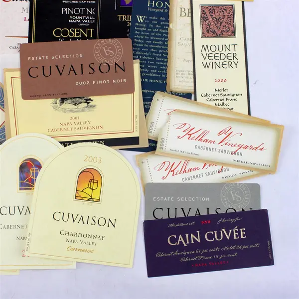 Lot Of 37 Napa Valley California Fine Wine Labels 1994-2003 Unused
