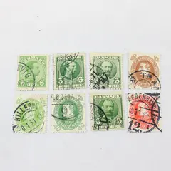 Lot Of 8 Denmark King Christian X Christian IX Stamps Used