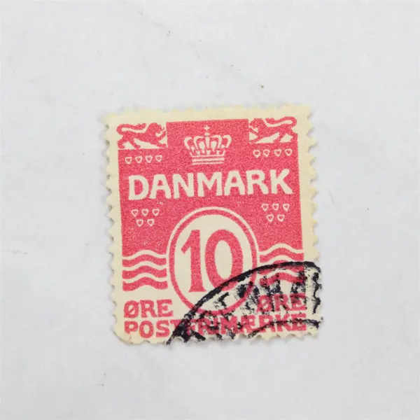 Lot Of 6 Denmark Wavy Line 5/10 Ore Stamps Used Canceled 1910s
